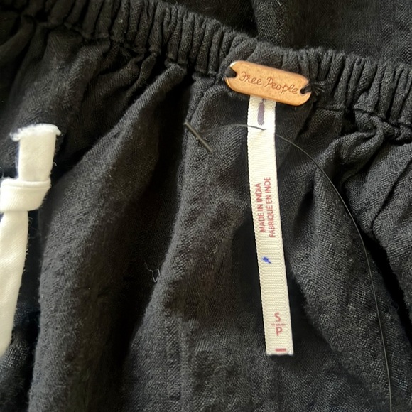 Free People Tate Tunic Black Mini Dress Open Back Lace Up NWOT - Picture 12 of 15